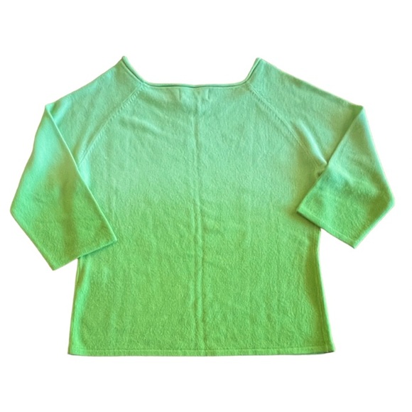 Casual Corner Annex Ombré Green Boatneck 3/4 Sleeve Sw… - Picture 2 of 5